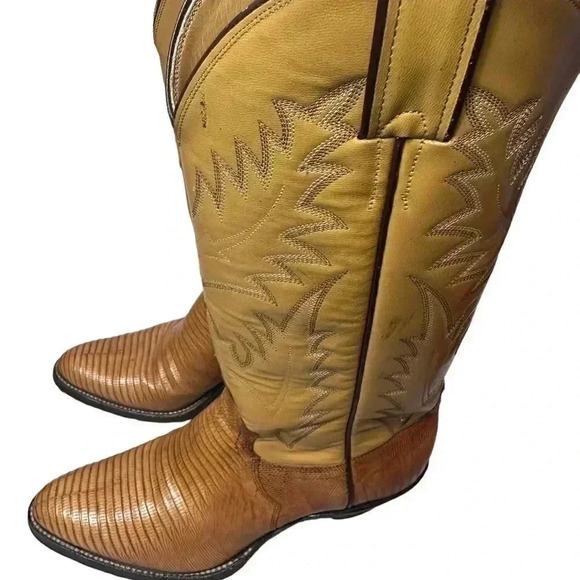 🔥 Host Pick🔥Justin Lizard Leather Cowboy Boots Style 9072 size 5.5E - Picture 2 of 12